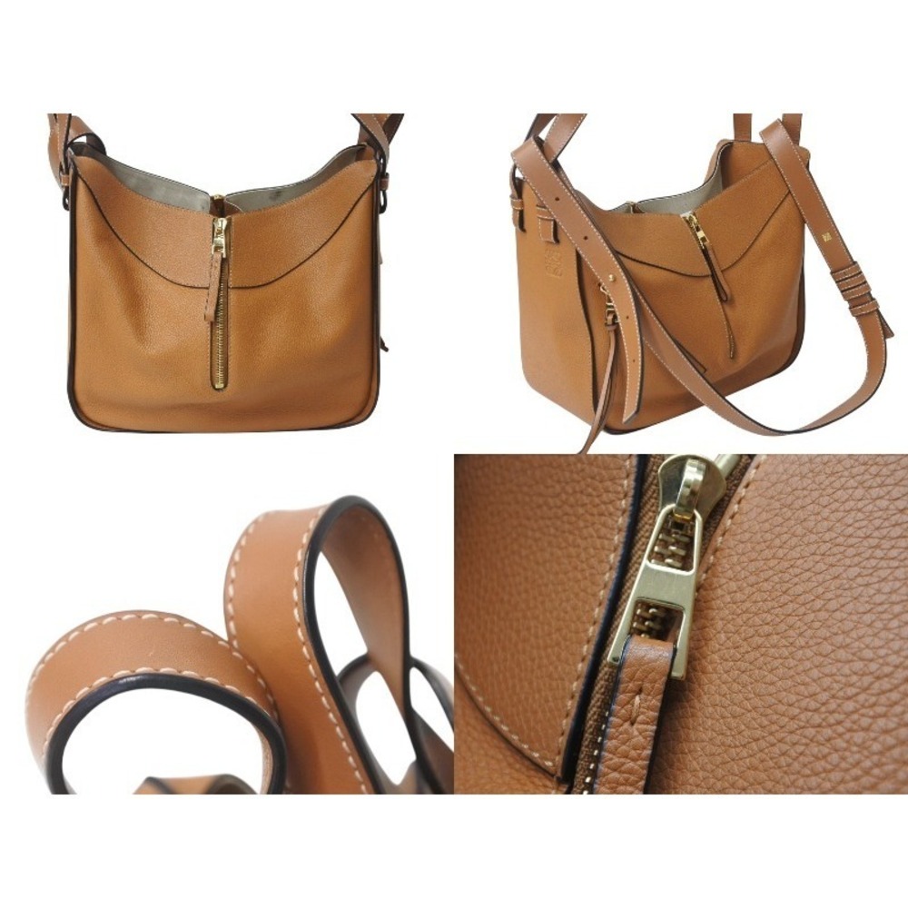 Loewe Shoulder Calfskin Hammock Handbag Brown Soft Bag Grained - Picture 3 of 8